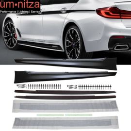 Fits 17-23 BMW 5 Series G30 MP Style 4PCS Side Skirts Extension Panel W/Sills