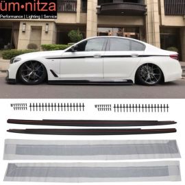 Fits 17-23 BMW 5 Series G30 MP Style Side Skirt Extension Sills & Decal Kit PP