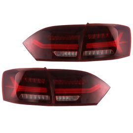 11-14 VW Jetta MK6 Euro Style Audi LED Taillights w/ Sequential Signal - Red