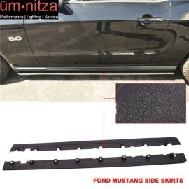 Fits 10-14 Ford Mustang V6 V8 GT Bottom Line Side Skirt Splitter PP Rocker Panel