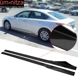 Fits 13-17 NISSAN ALTIMA 81 Inches Side Skirts Extension Splitter Carbon Fiber