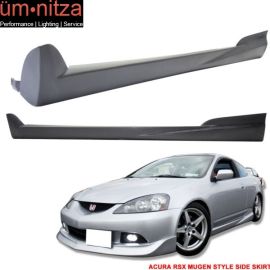 Fits 02-06 Acura RSX Mugen Style Side Skirts Skirt Unpainted Black  PU