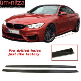 Fits 14-19 F82 M4 Only Performance Style Side Skirt Extensions Polyurethane PU
