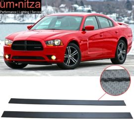 For 11-23 Dodge Charger Carbon Texture Side Skirt Extension Flat Bottom Line Lip