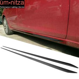 Fits 2014-2021 Mazda 6 Side Skirts Extension Unpainted Black ABS