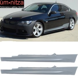 Fits 07-13 Fit BMW E92 E93 3-Series 2Dr M3 Style Side Skirts Extension Panels Pair