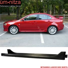Fits 08-17 Mitsubishi Lancer OE Factory Style Side Skirts Extension Rocker Panel