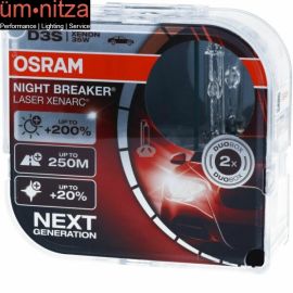OSRAM XENARC NIGHT BREAKER LASER D3S 200% 4500K HID XENON Two Bulbs 2x 66340XNL