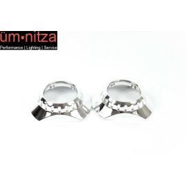 2x E46 R Extended HID Retrofit Projector Shrouds W/ Centric Rings 