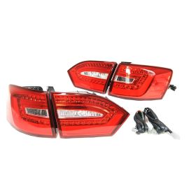 11-14 VW Jetta MK6 Sedan Audi Style LED Taillights - Cherry Red