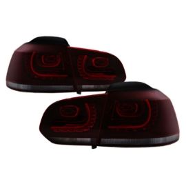 10-14 VW Golf/GTI MK6 R Style LED Taillights - Black Cherry w/ Smoke Signal DEPO