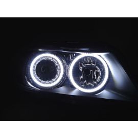 2009-2011 Fit BMW 3 Series E90 / E91 DEPO V2 Projector UHP LED Angel Halo Headlight With LED Corner