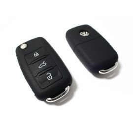 BLACK SILICONE COVER FOR VW 3-BUTTON REMOTE FOLDING FLIP KEY