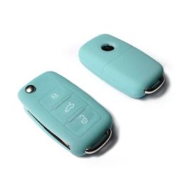 GLOW IN THE DARK BLUE SILICONE COVER FOR VW 3-BUTTON REMOTE FOLDING FLIP KEY