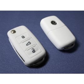 WHITE SILICONE COVER FOR VW 3-BUTTON REMOTE FOLDING FLIP KEY
