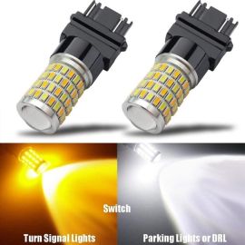 VLAND 3157 Super Bright LED Turn Signal Light Bulbs White/Amber 12V 5W (Pack of 2)