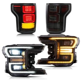 VLAND Full LED Headlights and Tail Lights For Ford F150 2018-2020 (Not Fit A Raptor)
