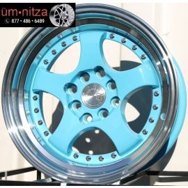 AodHan 15x8  AH03 4x100/114.3 +20 Tiffany Blue Machined Lip Wheel (1)