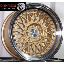 AodHan 15x8  AH05 4x100/114.3 +20 Gold Machined Lip Wheel (1)