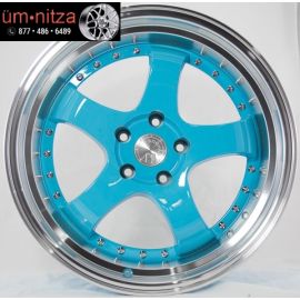 AodHan 18x10.5  AH03 5x114.3 +25 Tiffany Blue Machined Lip Wheel (1)