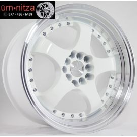 AodHan 17x9  AH03 5x100/114.3 +25 White Machined Lip Wheel (1)