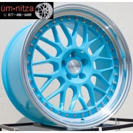 AodHan 18x9.5  AH02 5x100 +35 Tiffany Blue Machined Lip Wheel (1)