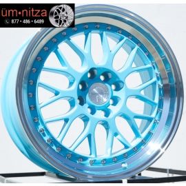 AodHan 17x8  AH02 4x100/114.3 +35 Tiffany Blue Machined Lip Wheel (1)