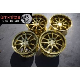 Aodhan 18x9.5/10.5  DS02 5x114.3 +22/15 Gold Rims Fits 350Z G35 Coupe (Used)