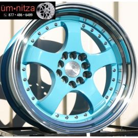 AodHan 17x9  AH03 5x100/114.3 +25 Tiffany Blue Machined Lip Wheel (1)