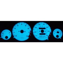 1990-1993 Acura Integra LS/RS/GS Racing White Face Blue/Green Glow E.L Glow Gauge Face for Instrument Cluster