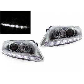 2005-2008 Audi A6 / S6 / RS6 C6/4F 4D Sedan & 5D Wagon DEPO For Xenon Model Facelift '09-'11 Style LED Strip Projector Headlight