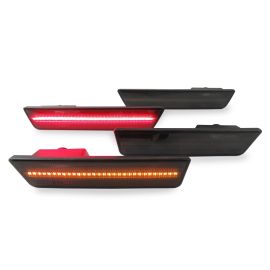 2008-2014 Dodge Challenger Clear or Smoke Lens Front Amber and Rear Red LED Bumper Side Marker Light