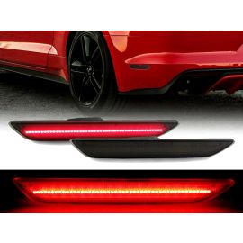 2015-2020 Ford Mustang Pair V6 GT Clear or Smoke Lens Rear Red LED Bumper Side Marker Lights