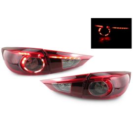 2014-2017 Mazda 3 4D Sedan Touring Style Red/Clear Rear LED Tail Lights