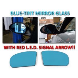 2001-2007 Mercedes C Class W203 Red Arrow LED Blue Glass Side Mirrors Upgrade