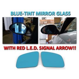 2008-2009 Mercedes C Class W204 Red Arrow LED Blue Glass Side Mirrors Upgrade