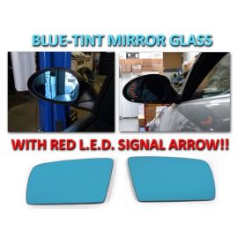 1994-2000 Mercedes C Class W202 Red Arrow LED Blue Glass Side Mirrors Upgrade