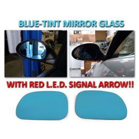 1998-2001 Mercedes M Class W163 Red Arrow LED Blue Glass Side Mirrors Upgrade