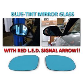 1998-2002 Mercedes CLK Class W208 Red Arrow LED Blue Glass Side Mirrors Upgrade
