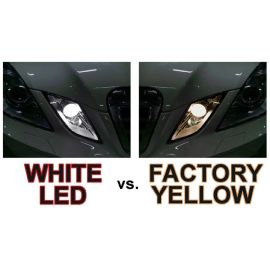 White LED Bulbs For 2010-2013 Mercedes Benz E Class C207 2D Coupe & W212 4D Sedan Parking Light InSide Headlight