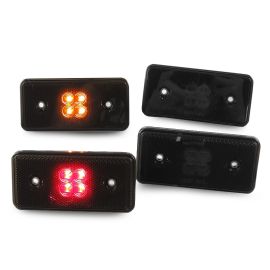 2002-2014 Mercedes Benz W463 G Wagon Chassis 4 PC Smoke Lens Front Amber and Rear Red LED Bumper Side Marker Light