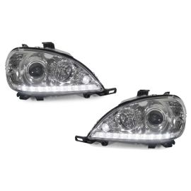 1998-2001 Mercedes M Class W163 White LED Strip Projector Headlight For Halogen Models