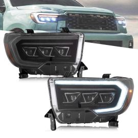 VLAND Full LED Projector Style Headlights For Toyota Tundra 2007-2013 Sequoia 2008-2017
