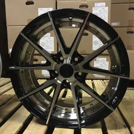 W529 1046 Black Machined Face inner graved with gold rivert 18x9.0 ET 35 CB73.1 5x114.3