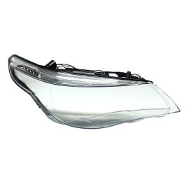 For BMW E60 5-Series Standard and Projector Headlight Lens Covers Euro Style Clear WHITE EYEBROW