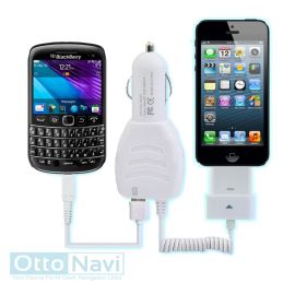 Dual Car Charger with USB for iPhone 5 &