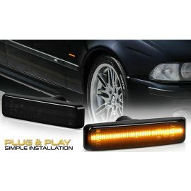 For BMW E39 M5 525i 528i 540i 97-03 Side Marker Turn Signal Lights Dynamic Smoke