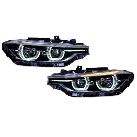 For BMW F30 LED Hi/Lo for 318 320 325 328 330 335 Headlight with DTM Angel Eyes