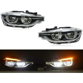 For BMW F30 DTM V2 LCI LED Headlight for 318 320 325 328 330 335 with LED Angel Eyes