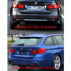 For F31 BMW 3-Series MTech or M Sport PolyPropylene Touring Wagon Rear Bumper